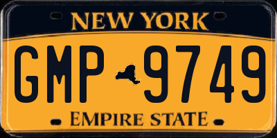 NY license plate GMP9749