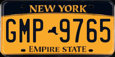 NY license plate GMP9765