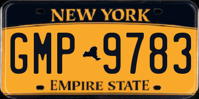 NY license plate GMP9783