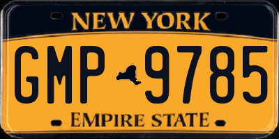 NY license plate GMP9785