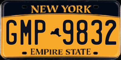 NY license plate GMP9832