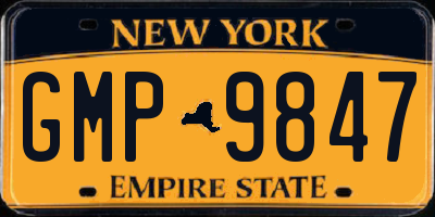 NY license plate GMP9847