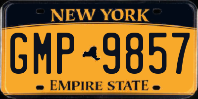 NY license plate GMP9857