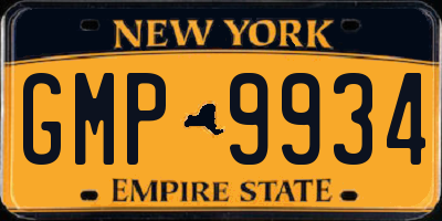 NY license plate GMP9934