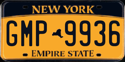 NY license plate GMP9936