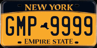 NY license plate GMP9999