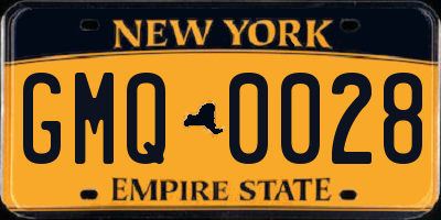 NY license plate GMQ0028
