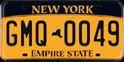 NY license plate GMQ0049