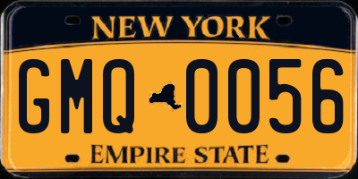 NY license plate GMQ0056