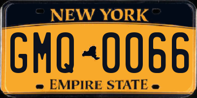 NY license plate GMQ0066