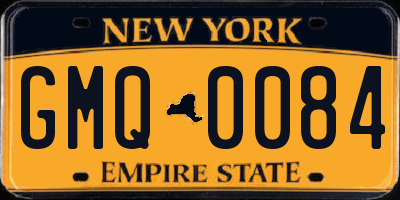 NY license plate GMQ0084