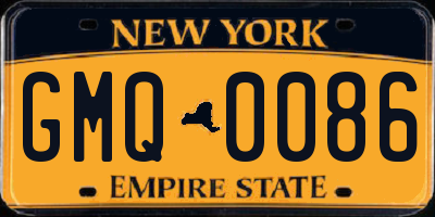 NY license plate GMQ0086