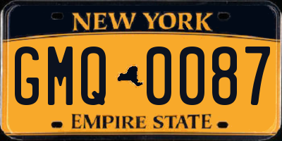 NY license plate GMQ0087