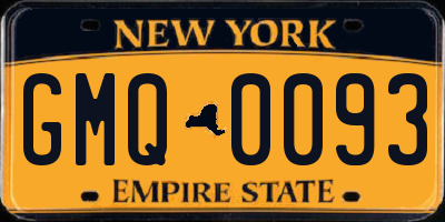 NY license plate GMQ0093