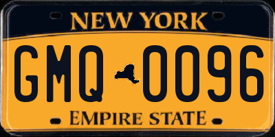 NY license plate GMQ0096