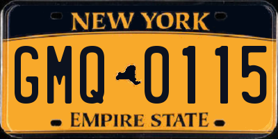 NY license plate GMQ0115