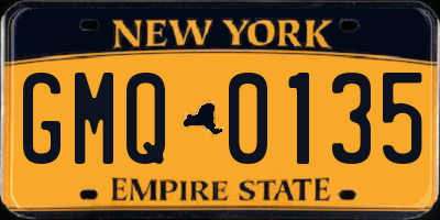NY license plate GMQ0135