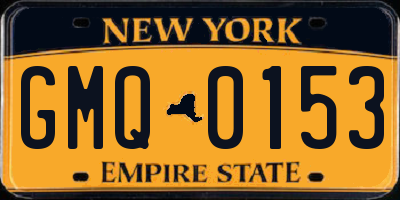 NY license plate GMQ0153