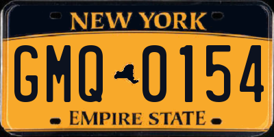NY license plate GMQ0154