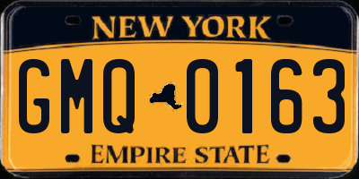 NY license plate GMQ0163