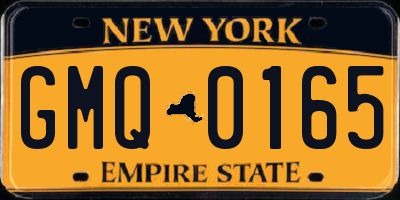 NY license plate GMQ0165