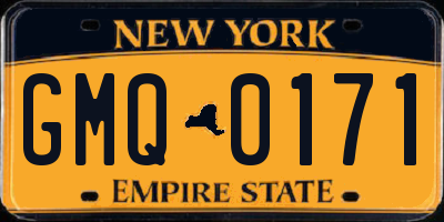 NY license plate GMQ0171