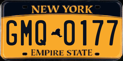 NY license plate GMQ0177