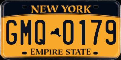 NY license plate GMQ0179