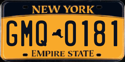 NY license plate GMQ0181
