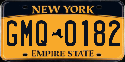NY license plate GMQ0182