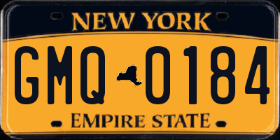 NY license plate GMQ0184