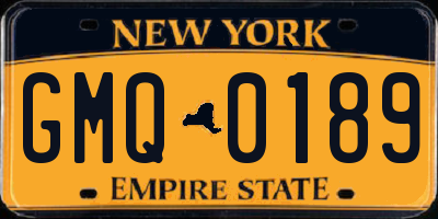 NY license plate GMQ0189