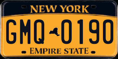 NY license plate GMQ0190