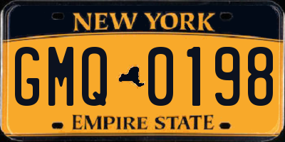 NY license plate GMQ0198
