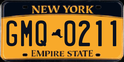 NY license plate GMQ0211