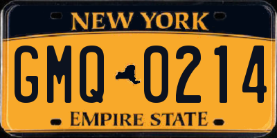 NY license plate GMQ0214