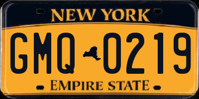 NY license plate GMQ0219