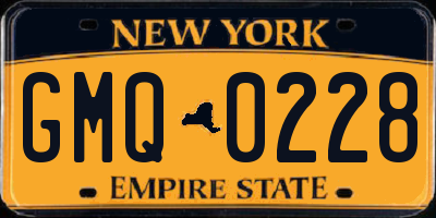 NY license plate GMQ0228