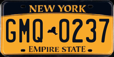 NY license plate GMQ0237