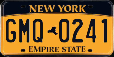 NY license plate GMQ0241
