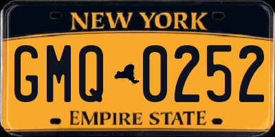NY license plate GMQ0252