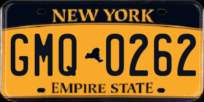 NY license plate GMQ0262