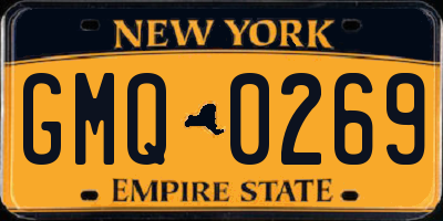 NY license plate GMQ0269