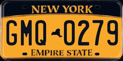 NY license plate GMQ0279