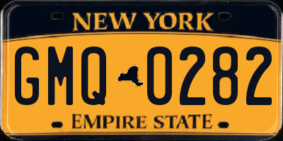 NY license plate GMQ0282