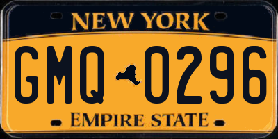 NY license plate GMQ0296