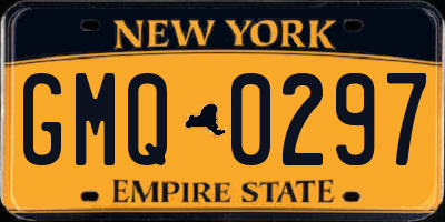 NY license plate GMQ0297