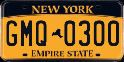 NY license plate GMQ0300