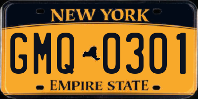 NY license plate GMQ0301