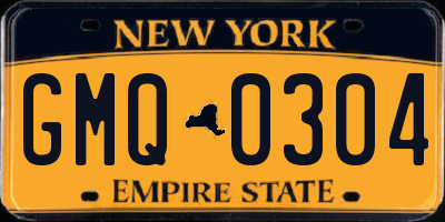 NY license plate GMQ0304
